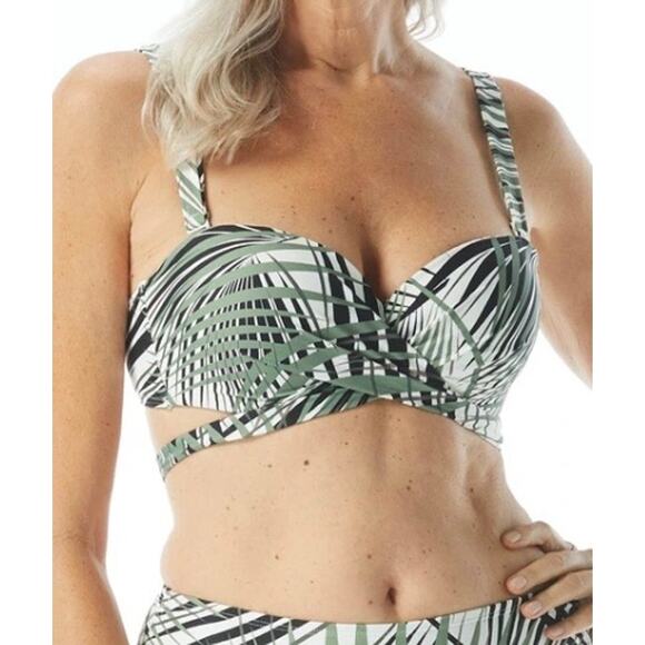 Coco Reef Five Way Underwire Bikini Top 32DD 34DD Endless Summer Palm NWT - Picture 1 of 5